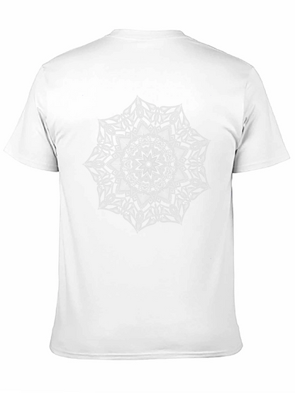 Black Tee with White Mandala Print