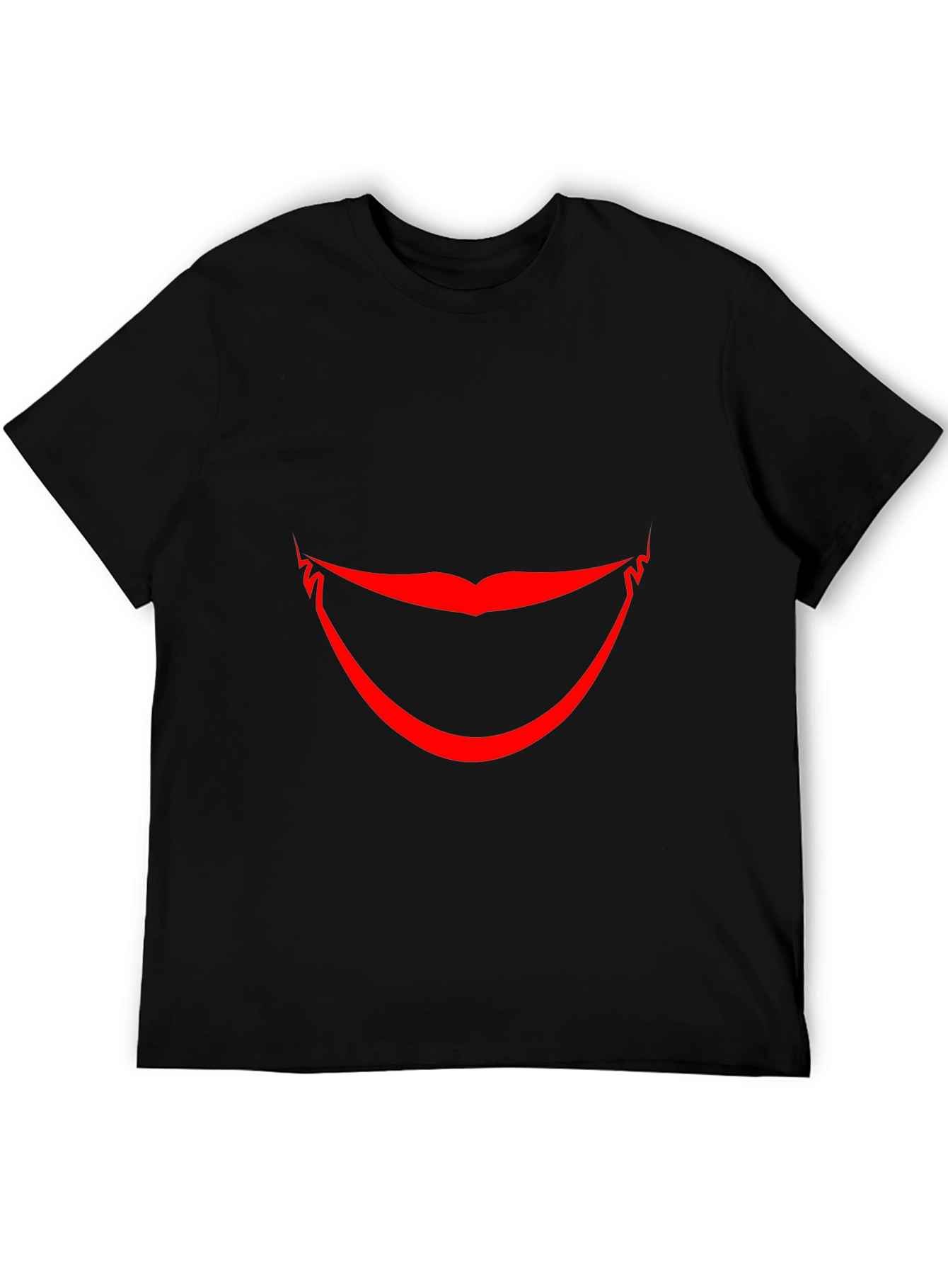 Red Smile Graphic Black T-Shirt