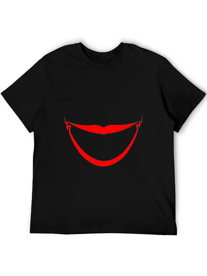 Red Smile Graphic Black T-Shirt