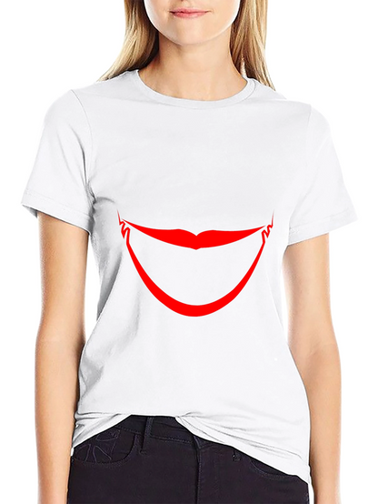 Red Smile Graphic Black T-Shirt