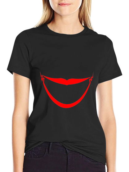 Red Smile Graphic Black T-Shirt