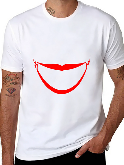 Red Smile Graphic Black T-Shirt