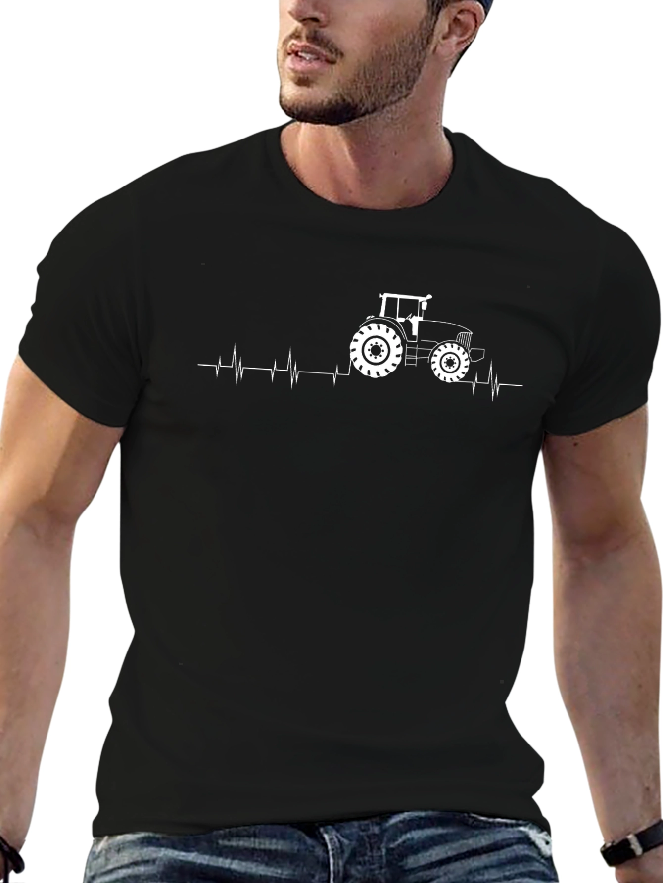 Tractor Heartbeat T-Shirt - Farmer Gift Tee