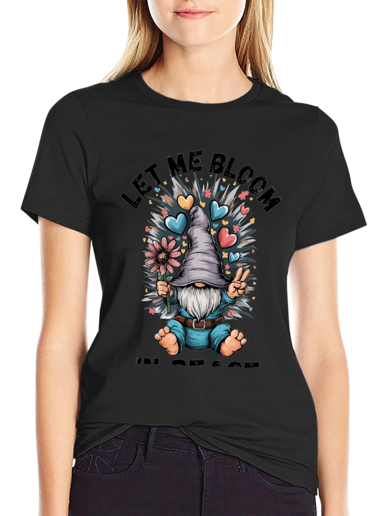 Let Me Bloom In Peace T-Shirt Gnome Graphic Tee
