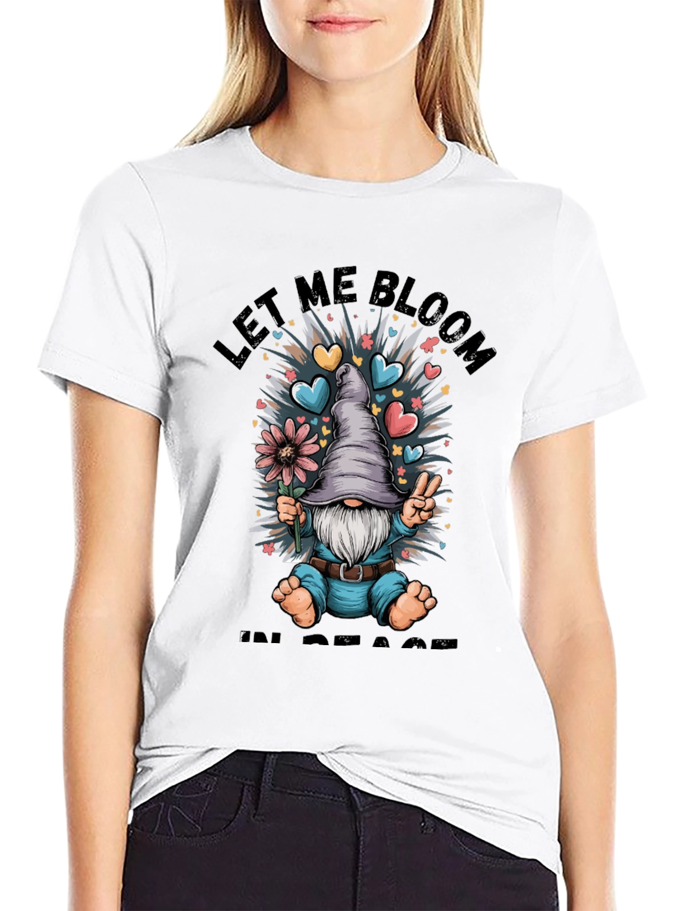 Let Me Bloom In Peace T-Shirt Gnome Graphic Tee