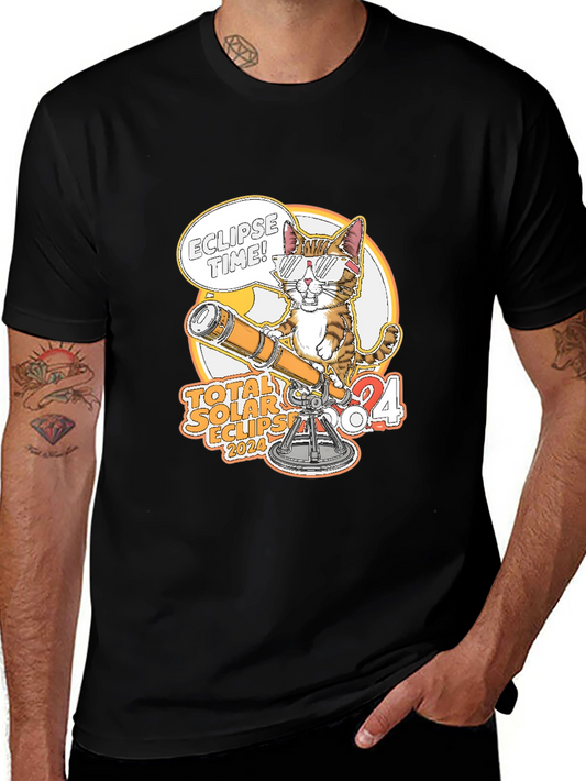 Total Solar Eclipse 2024 Cat T-Shirt