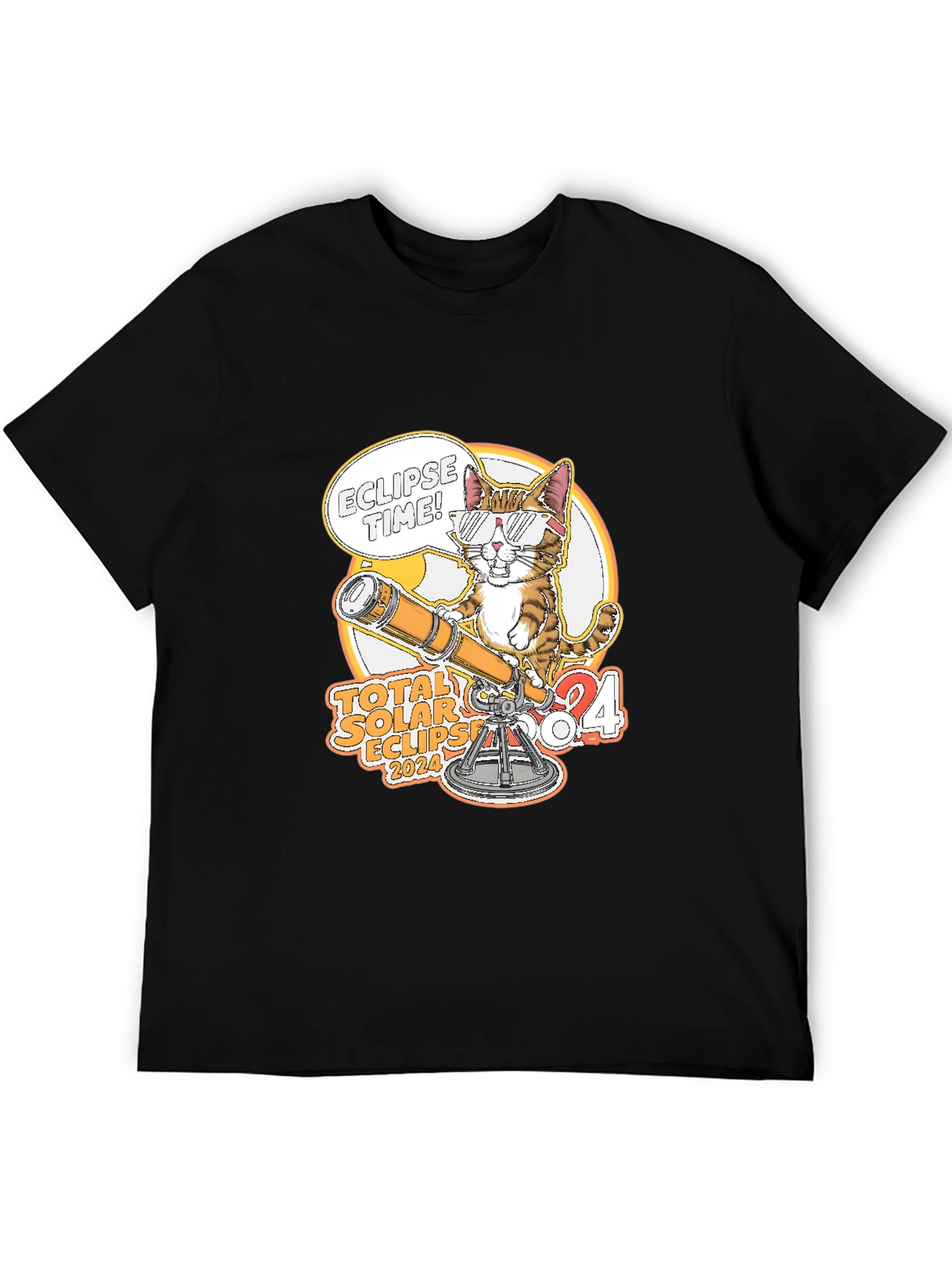 Total Solar Eclipse 2024 Cat T-Shirt