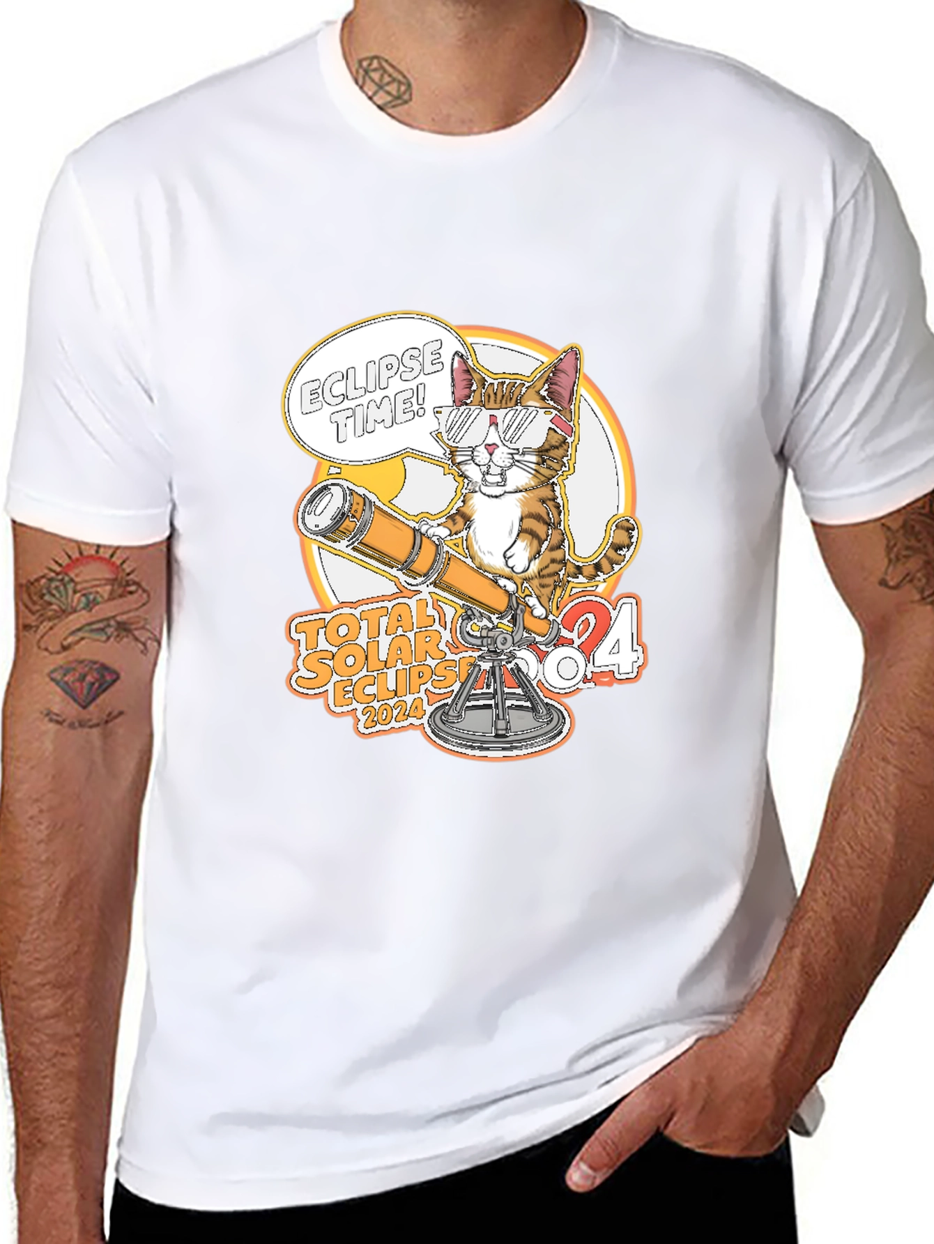 Total Solar Eclipse 2024 Cat T-Shirt