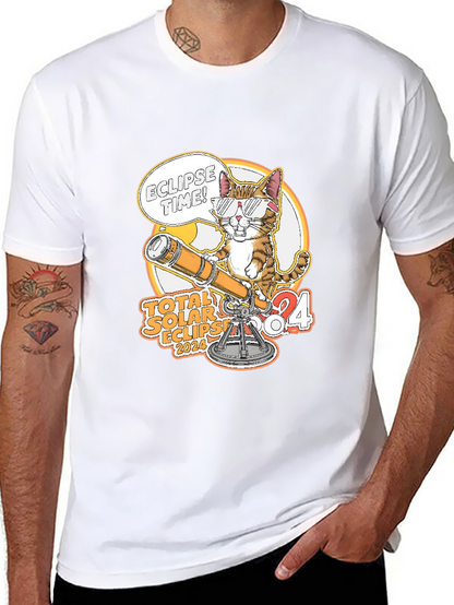 Total Solar Eclipse 2024 Cat T-Shirt