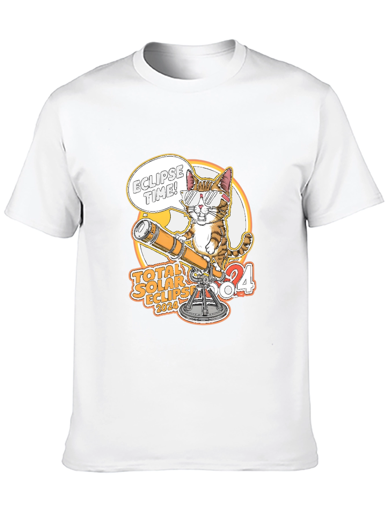 Total Solar Eclipse 2024 Cat T-Shirt
