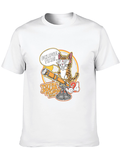 Total Solar Eclipse 2024 Cat T-Shirt