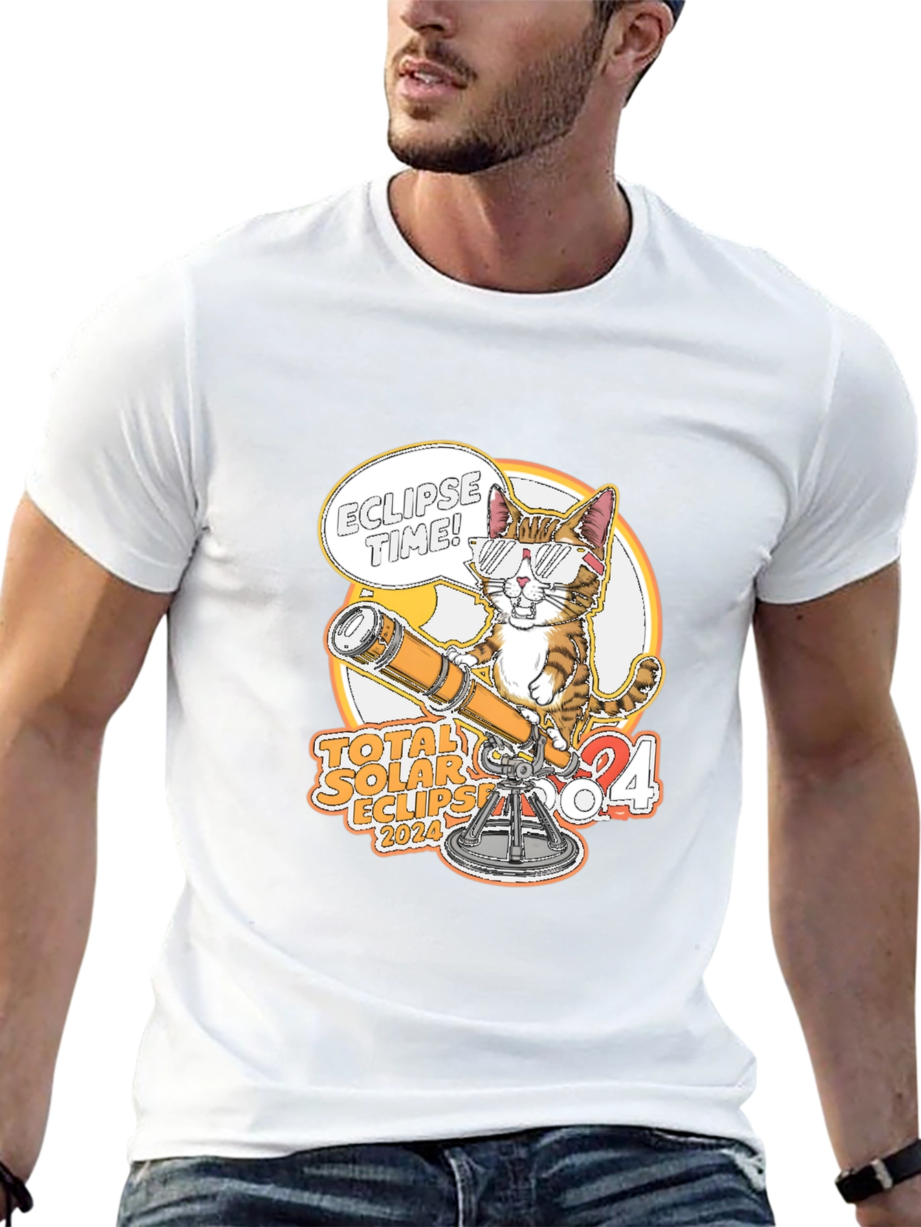 Total Solar Eclipse 2024 Cat T-Shirt