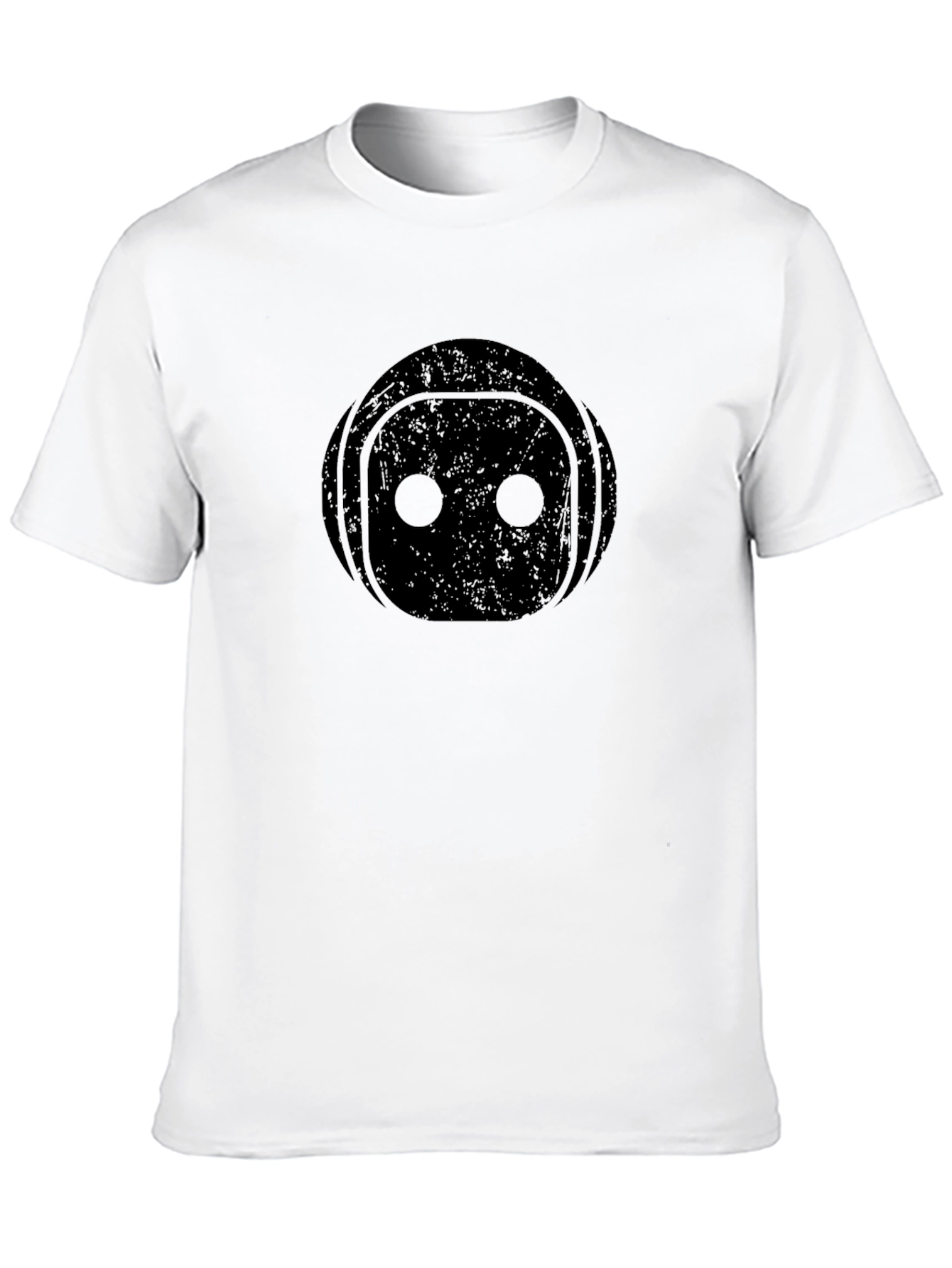Black Robot Face Graphic T-Shirt