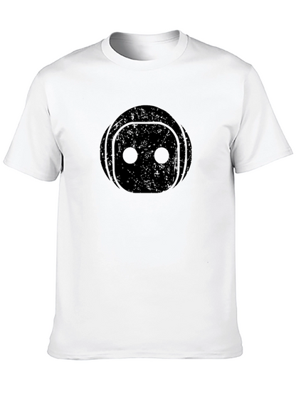 Black Robot Face Graphic T-Shirt
