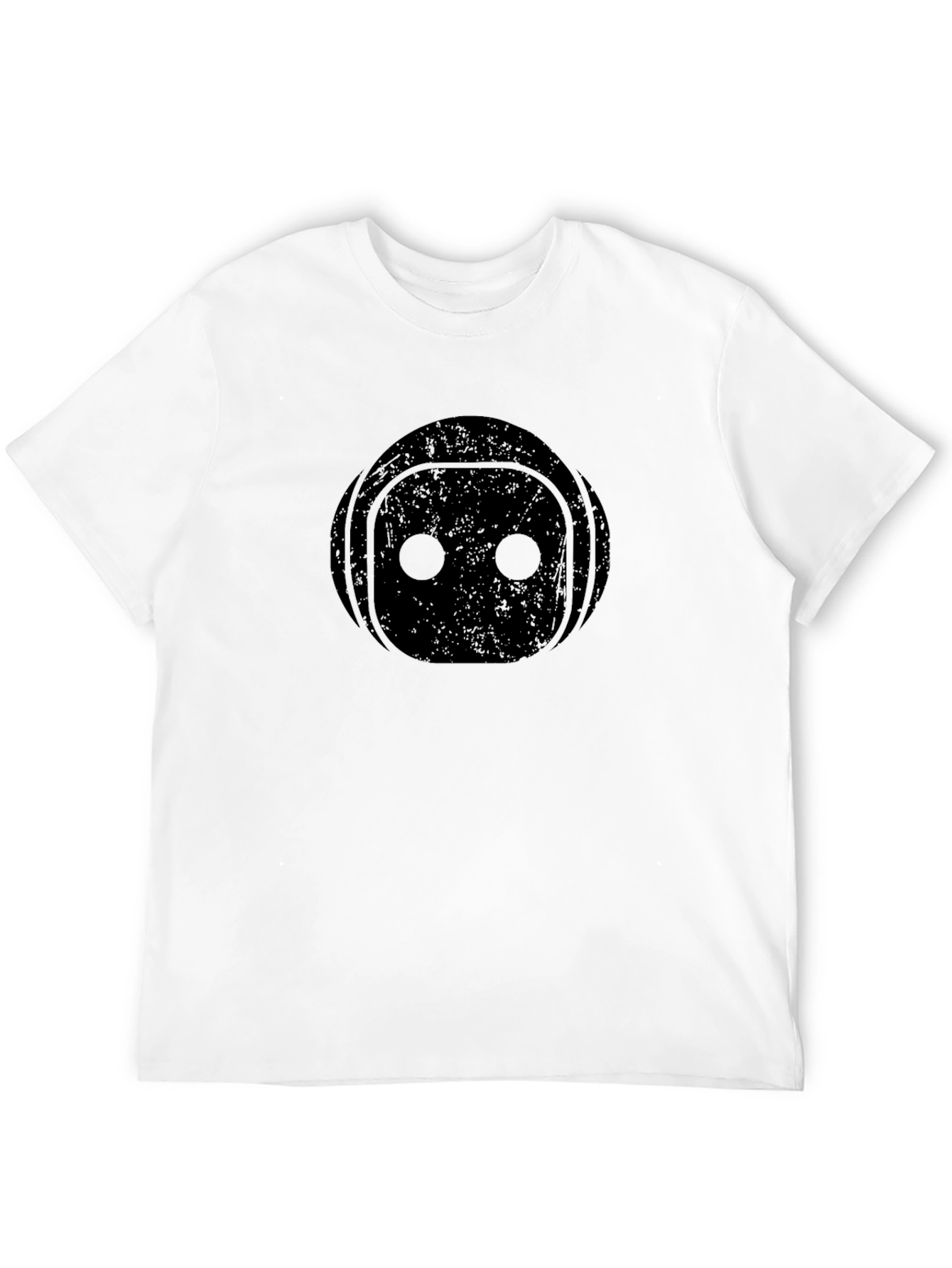Black Robot Face Graphic T-Shirt