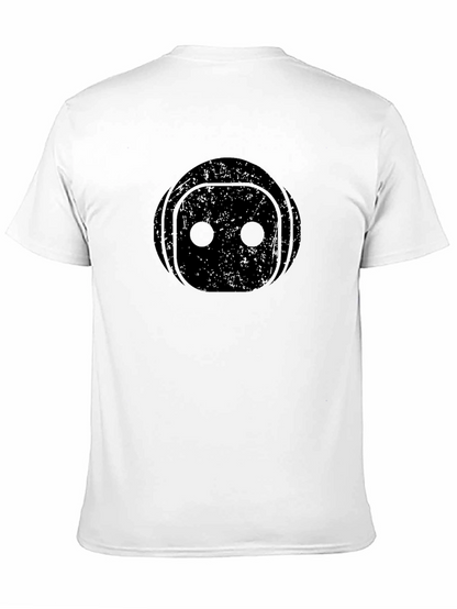 Black Robot Face Graphic T-Shirt