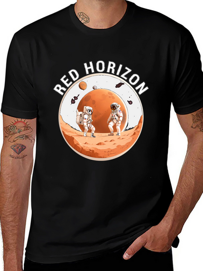 Red Horizon Astronaut Graphic Tee