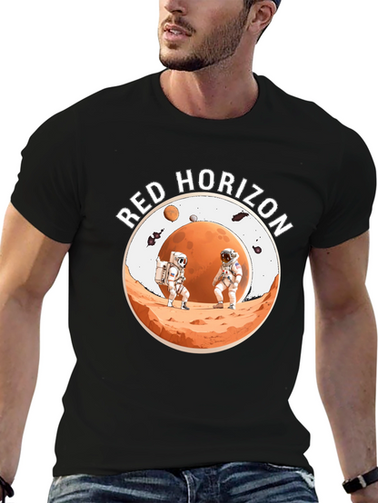 Red Horizon Astronaut Graphic Tee