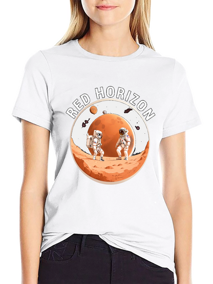 Red Horizon Astronaut Graphic Tee