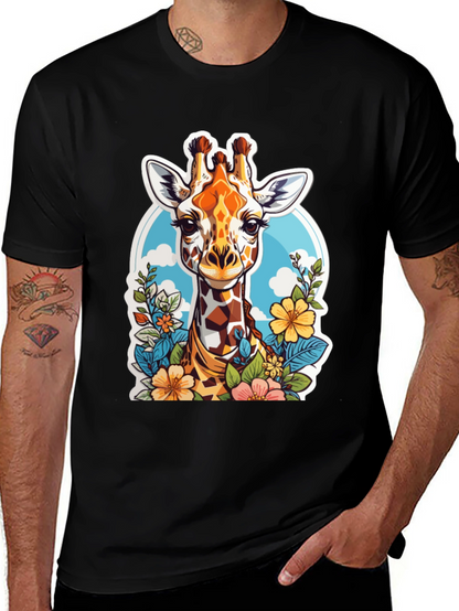 Giraffe Floral Graphic Tee - Unisex