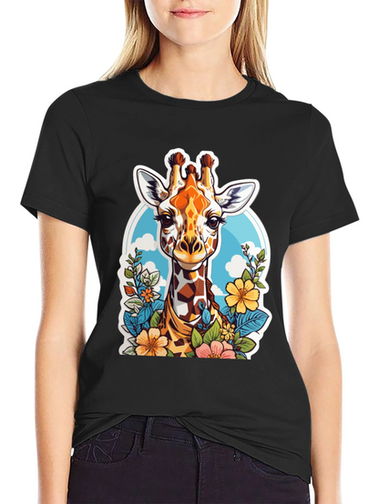 Giraffe Floral Graphic Tee - Unisex
