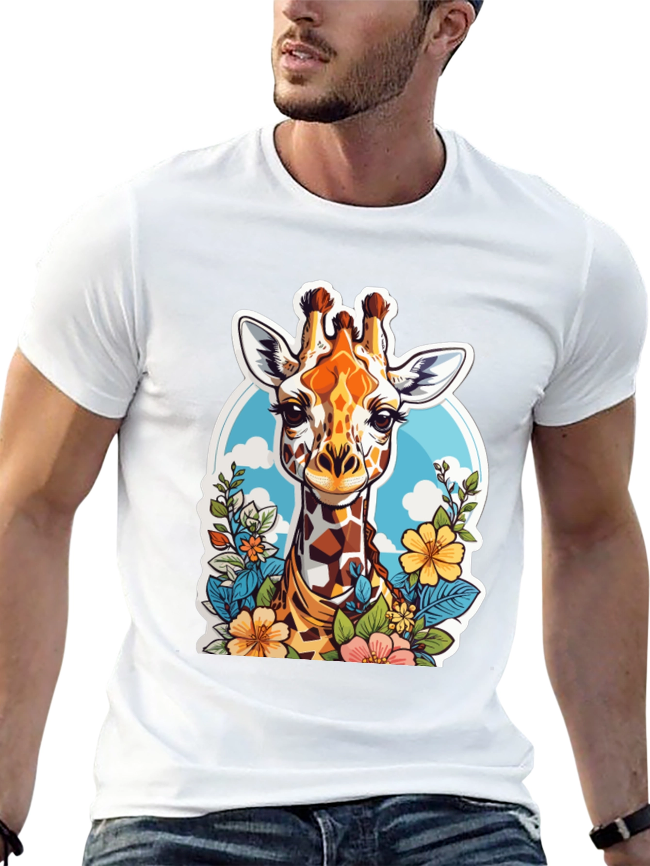 Giraffe Floral Graphic Tee - Unisex