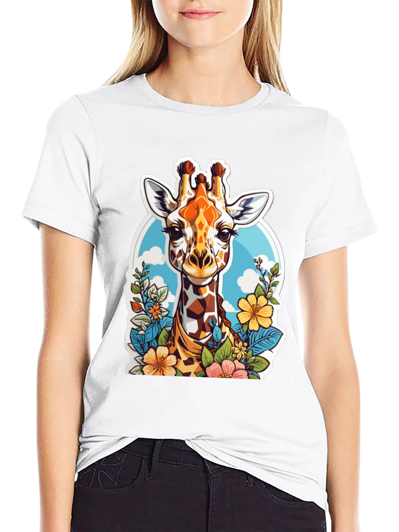 Giraffe Floral Graphic Tee - Unisex