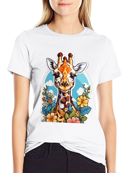 Giraffe Floral Graphic Tee - Unisex