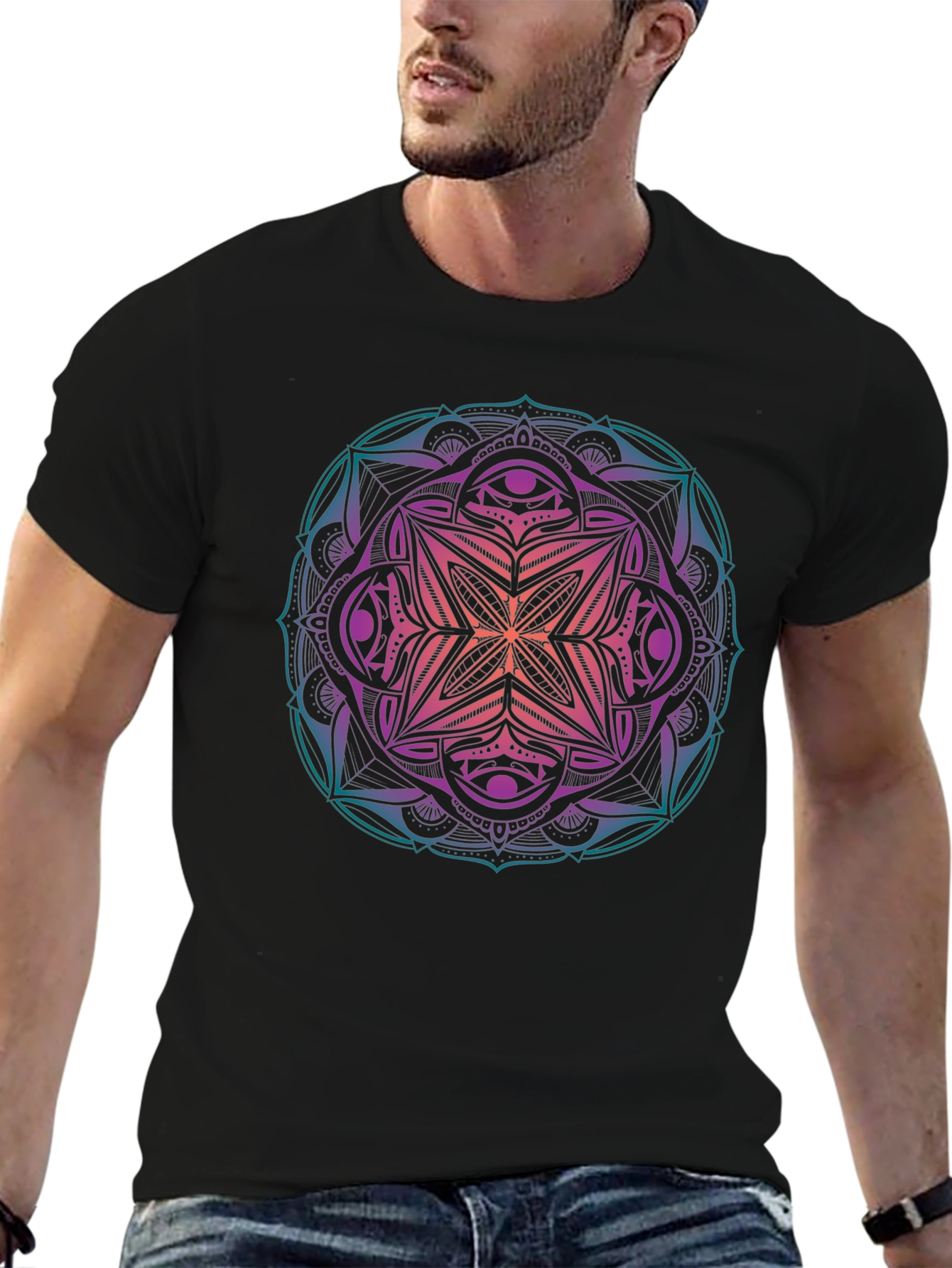 Mandala Graphic Print Mens T-Shirt