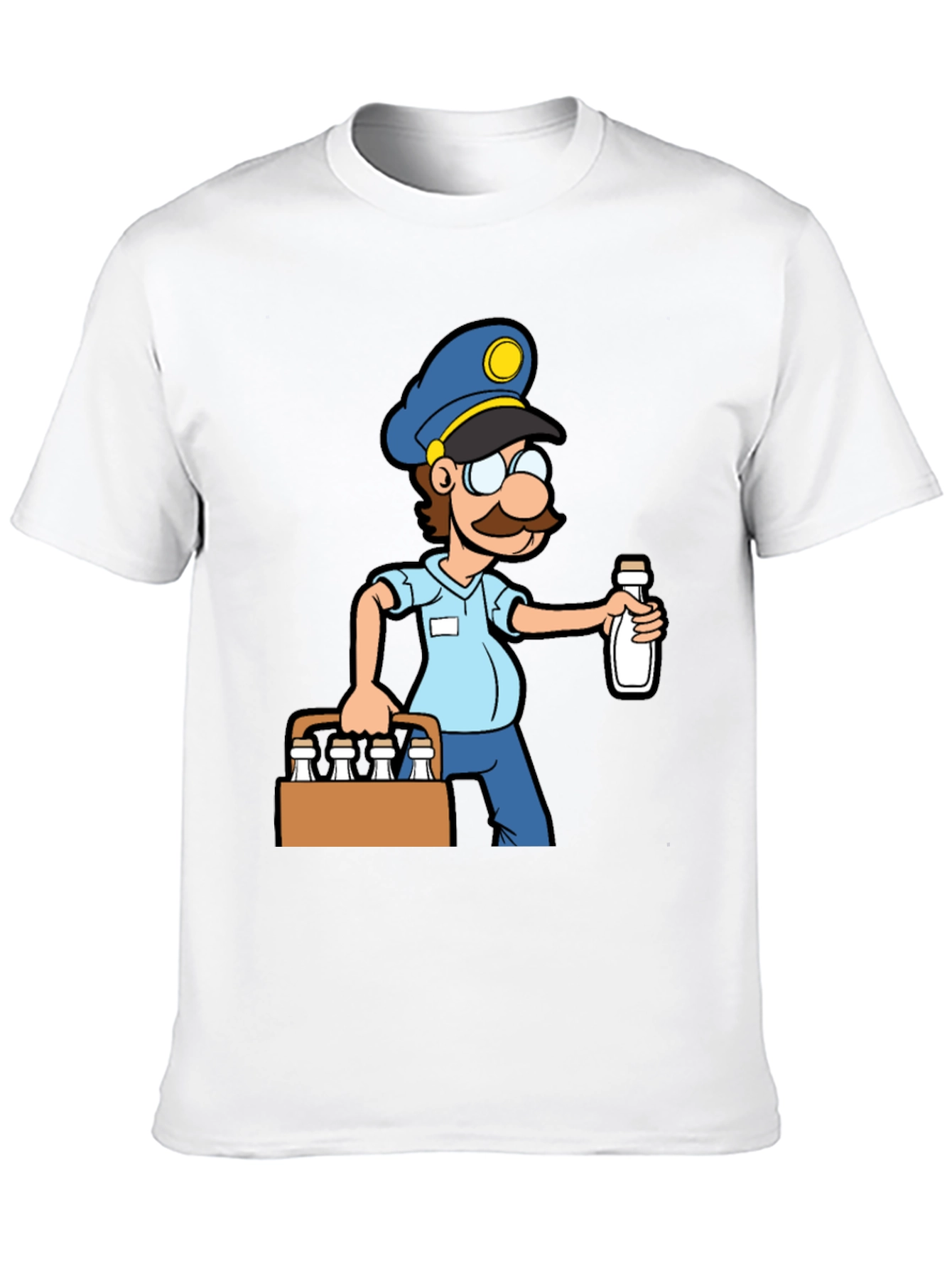 Cartoon Milkman Graphic Tee - Black