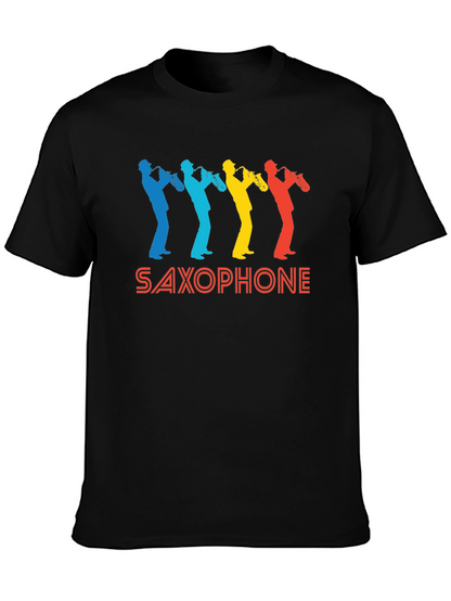 Retro Saxophone Graphic T-Shirt - Cool Musician Tee