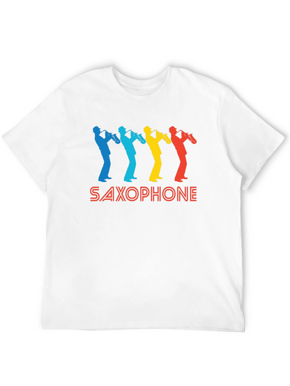 Retro Saxophone Graphic T-Shirt - Cool Musician Tee