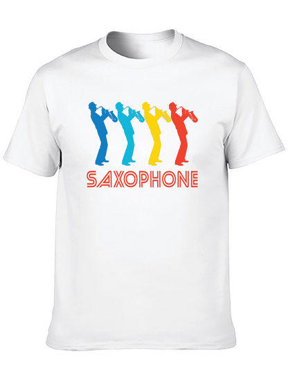 Retro Saxophone Graphic T-Shirt - Cool Musician Tee