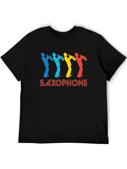 Retro Saxophone Graphic T-Shirt - Cool Musician Tee