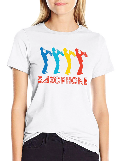 Retro Saxophone Graphic T-Shirt - Cool Musician Tee