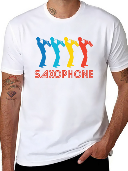 Retro Saxophone Graphic T-Shirt - Cool Musician Tee