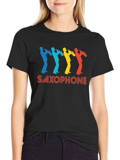 Retro Saxophone Graphic T-Shirt - Cool Musician Tee