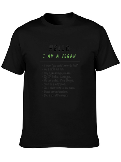 Vegan Statement T-Shirt: Hello I Am A Vegan