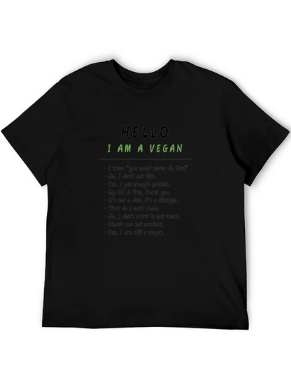 Vegan Statement T-Shirt: Hello I Am A Vegan