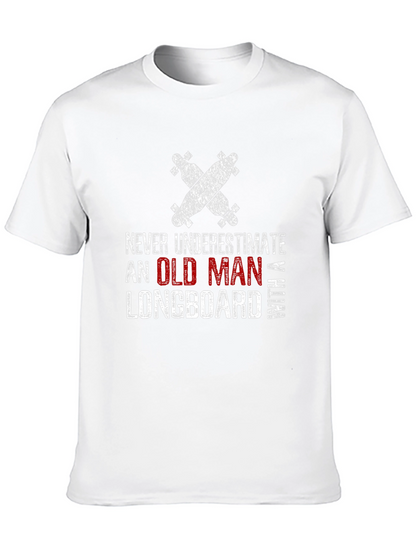 Old Man Longboard T-Shirt - Funny Skateboarder Tee