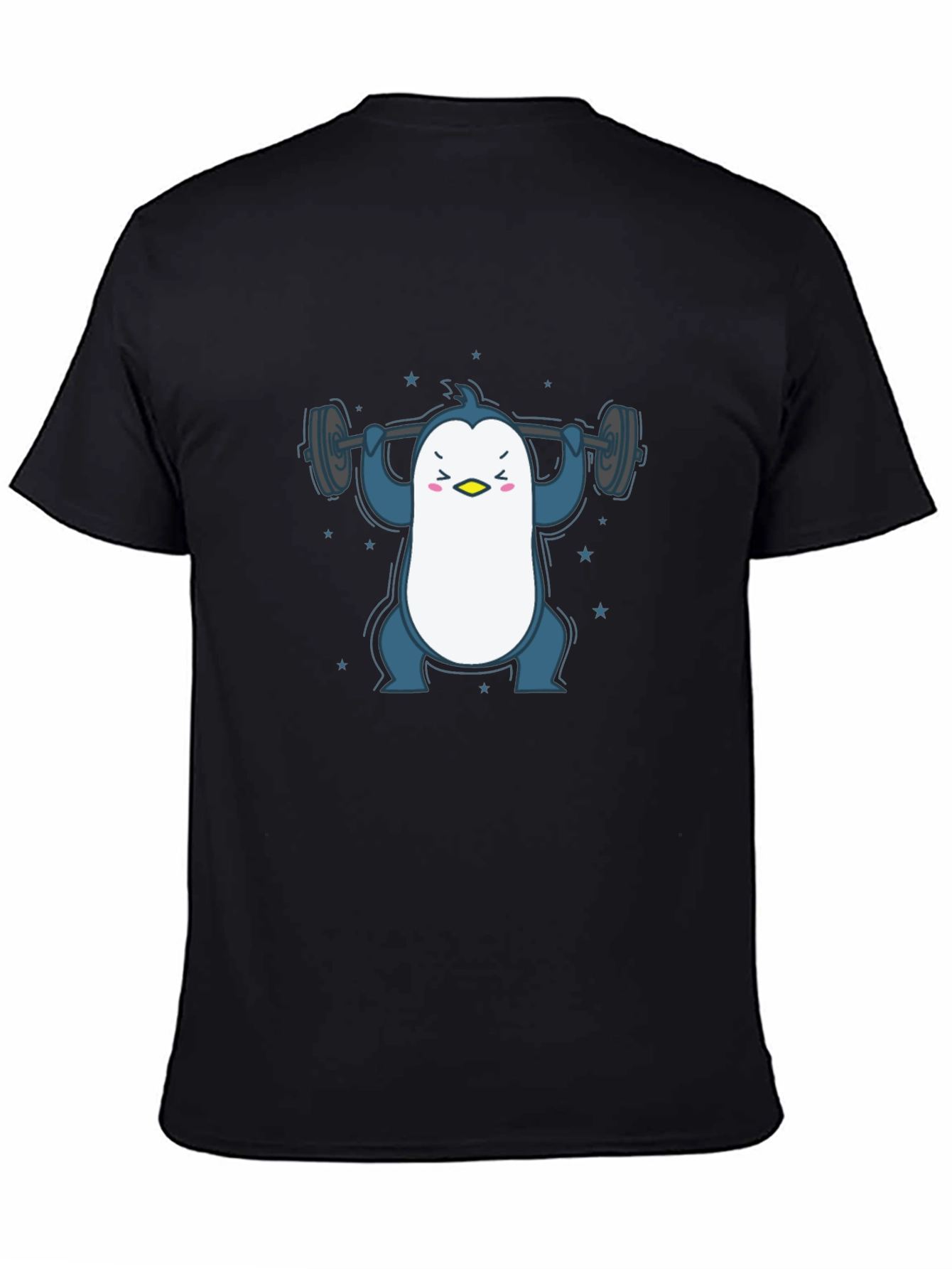 Penguin Lifting Weights Graphic Tee - Black