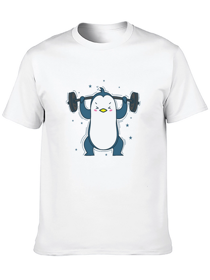 Penguin Lifting Weights Graphic Tee - Black