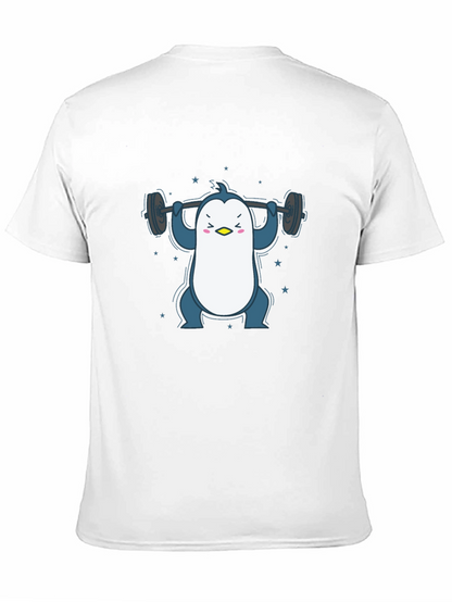 Penguin Lifting Weights Graphic Tee - Black