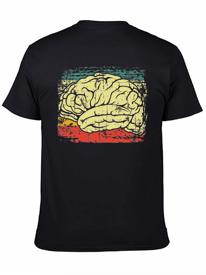 Retro Brain Graphic T-Shirt - Black