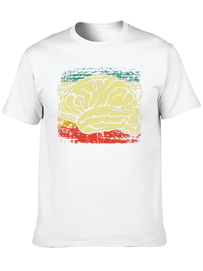Retro Brain Graphic T-Shirt - Black