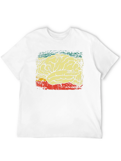 Retro Brain Graphic T-Shirt - Black