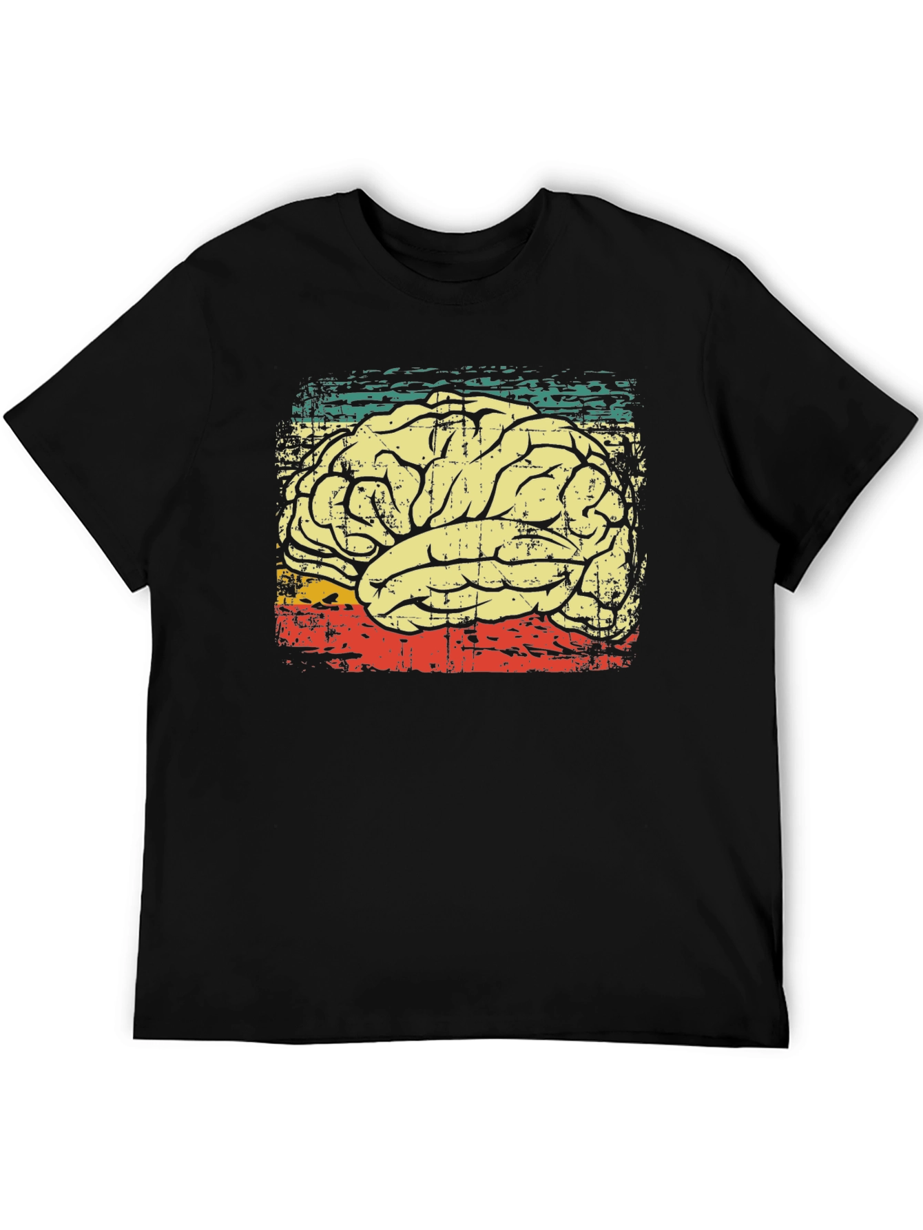 Retro Brain Graphic T-Shirt - Black