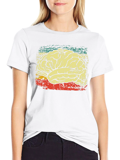 Retro Brain Graphic T-Shirt - Black
