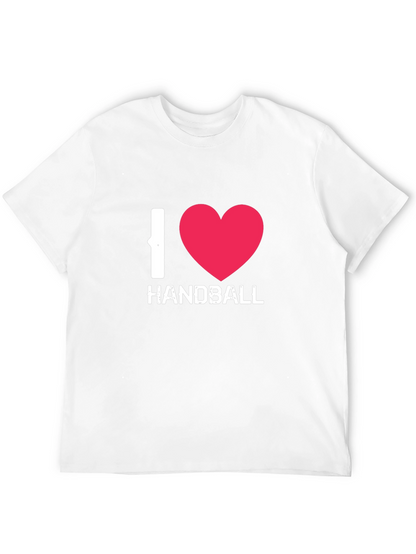 I Love Handball Graphic Tee - Black Cotton Shirt