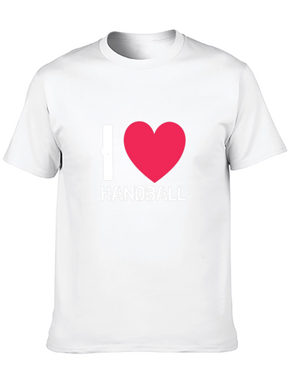 I Love Handball Graphic Tee - Black Cotton Shirt